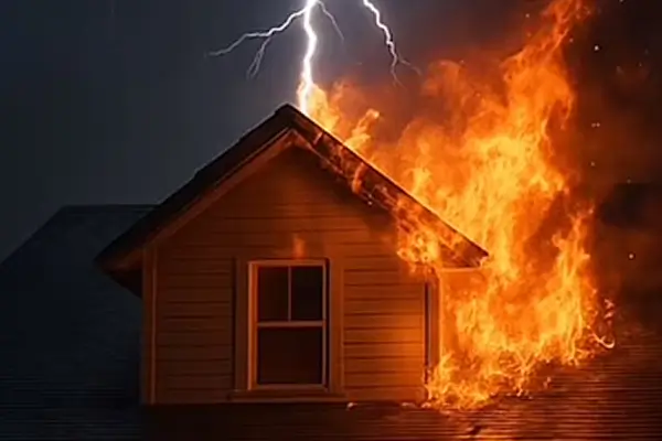 Florida Home erupts in fire due to lightning